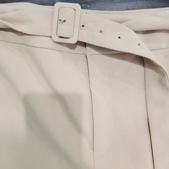 Torrid belted straight leg trouser pant woven beige - Picture 5 of 10